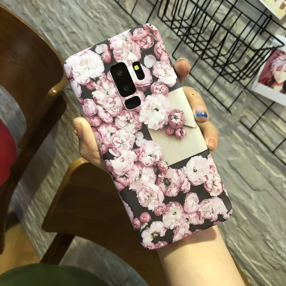 YAMIZOO S9 Case For Galaxy S9 Phone Cases Shockproof Hard Flower Note 8 9 S8 S7 Edge Case, For Samsung Galaxy S9 Plus Case Cover (10)