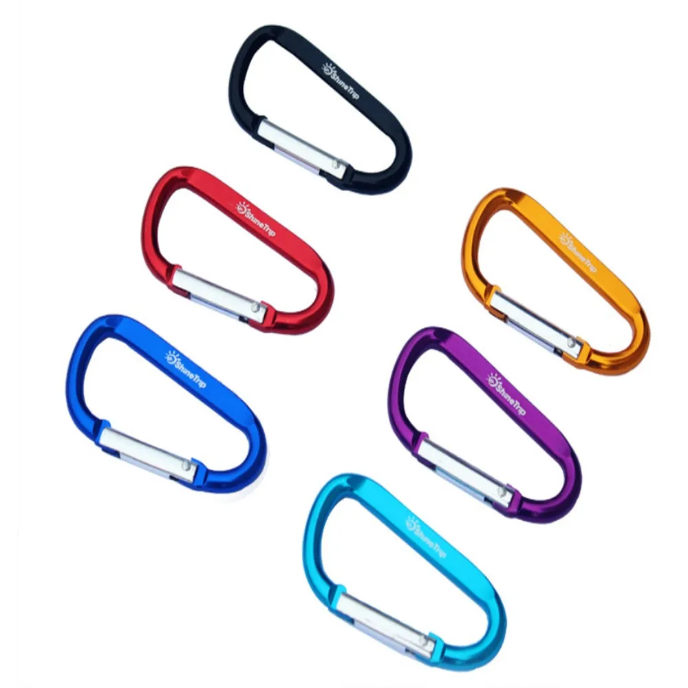 

1Pcs/lot Aluminum Alloy Key Ring Bottle Hook D Shape Outdoor Camping Carabiner Water Bottle Hook Hang Buckle Key Ring with Lock