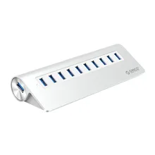 Aluminum Alloy 10 Port USB3.0 HUB ABS 5Gbps HUB OTG USB Splitter for Apple Macbook Air Laptop PC Tablet ， M3H10-U3