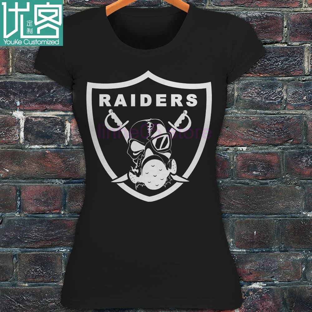 

men Kawaii Tops Tees New Oakland California Footballer Raiders Mask Skulls mens Black T shirt