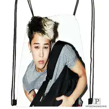 Пользовательские big bang(3) Группа Drawstring сумка-рюкзак милый рюкзак детский Ранец(черный назад) 31x40 см# 180612-03-Bigbang