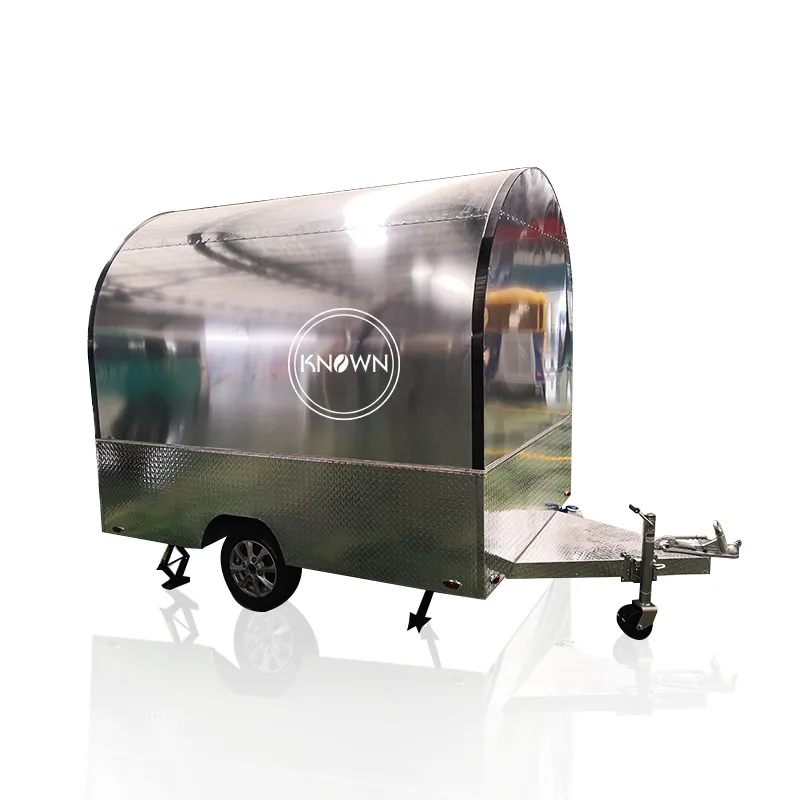 

Mobile Hotdog Food Carts Stainless Steel Street Concession Food Trailer Catering Trolley Cart Outdoor Food Kiosk