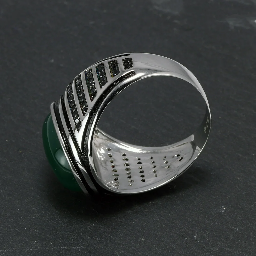 Гарантированное 925 серебряное кольцо, крутые винтажные кольца, натуральный камень, черный оникс, мужские турецкие кольца с камнем, турецкое ювелирное изделие