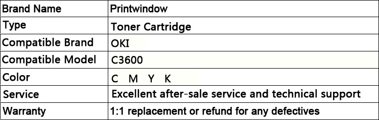 Printwindow совместимый тонер-картридж для OKI C3600