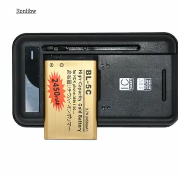 

Ronlibw 2450mAh BL-5C BL5C Replacement Battery+Charger For Nokia 6230 6270 6555 6600 6630 6670 6680 6681 6682 6820 6330 6263