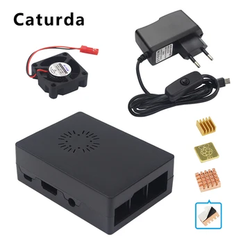 

For Raspberry Pi 3B+ Box ABS Case Shell 3 Colors with Power Adapter Supply Heat Sink Cooler Raspberry Pi 3 Model B Enclosure Set
