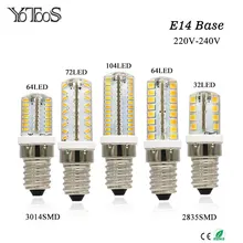 YOTOOS LED Lamp E14 Corn Led Bulb AC 220V 230V 240V SMD 3014 2835 LED Lights For Halogen Chandelier Candle Lights Home Lighting
