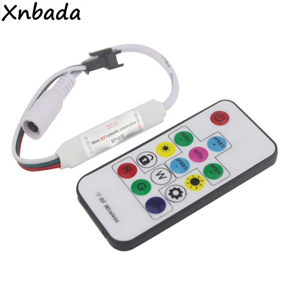 WS2812-WS2812B-RGB-Led-Strip-Controller-With-14Keys-Remote-300Kinds-Mode-Of-Change-Support-2048Pixels-DC5V