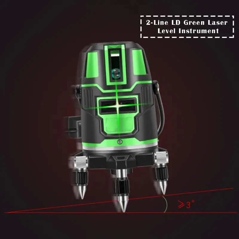 

2 Lines Self-leveling Green Laser Level Detector 360 Horizontal Vertical Autonivelante Instrument Lazer Meter For Construction