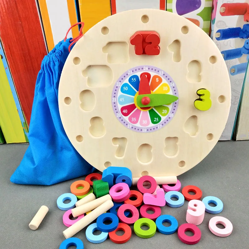  Learning Clock Educational Toys Montessori Educational Early Education Teaching Aids Math Toys - 33049121566