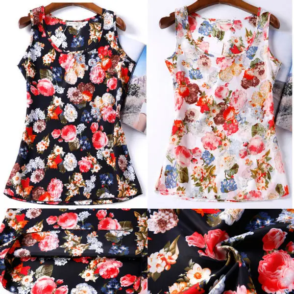 Hot Summer Style mujeres blusas estampado de flores ropa