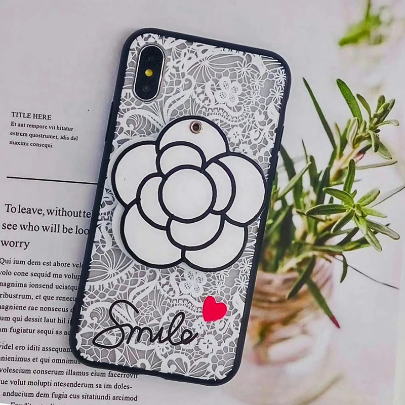 3D Luxury Flower Patterned Mirror Case For iPhone 8 7 7Plus 6 6s Case Lace Silicone Soft Case For iPhone 6 S 6s 7 8 Plus X Cover (3)