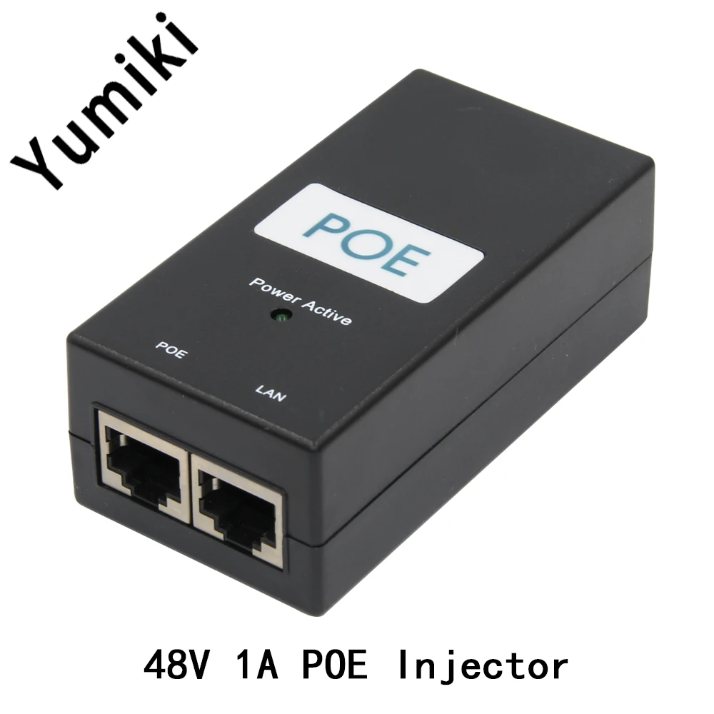 Yumiki 10/100 Мбит/с Настольный poe инжектор Питание Вход 100 В-240 В Выход 48 В 1A ЕС разъем