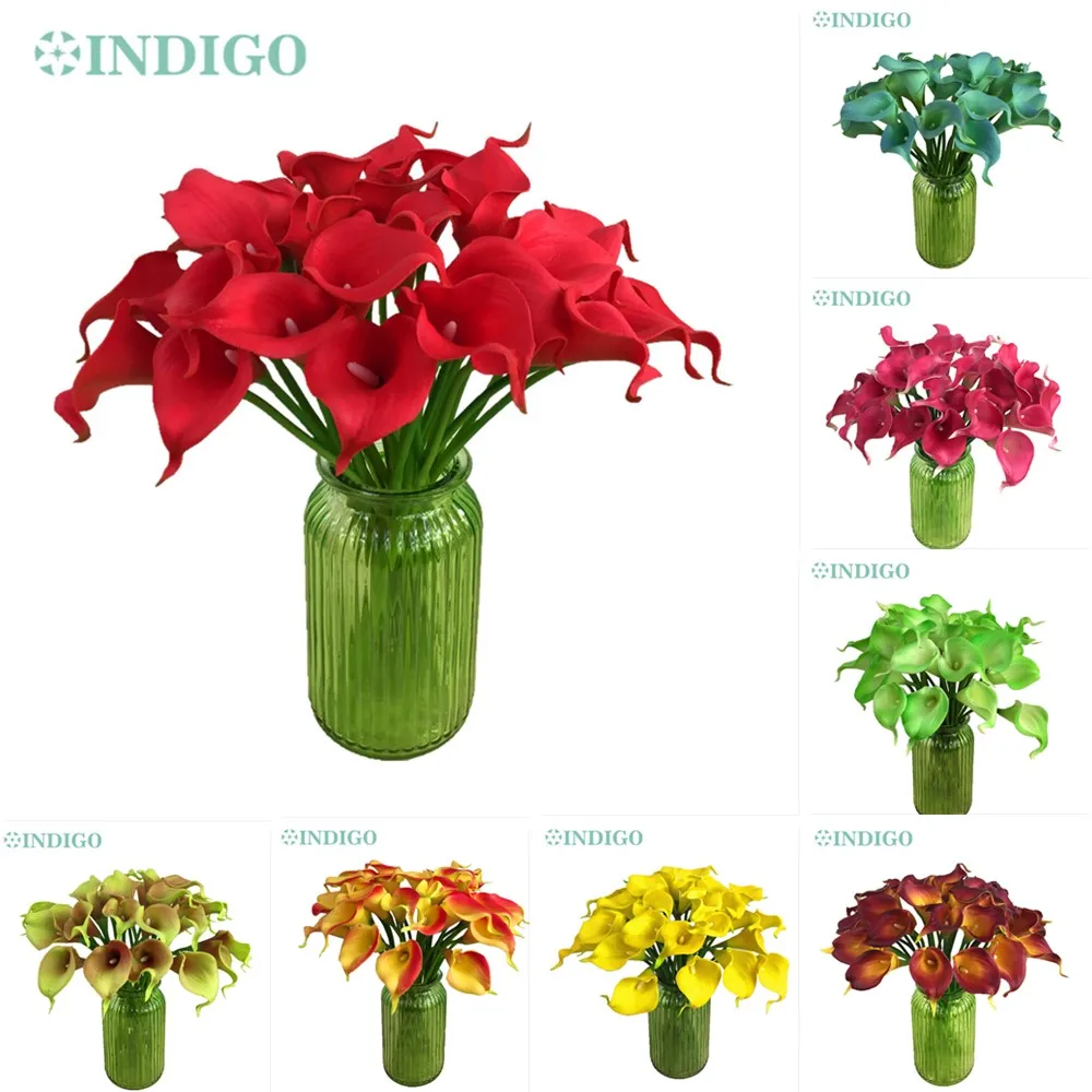 

Wholesale 100 pcs - Mini Size PU Real Touch Calla Lily Decorative Flower Artificial Flower Wedding Flower Party Free Shipping