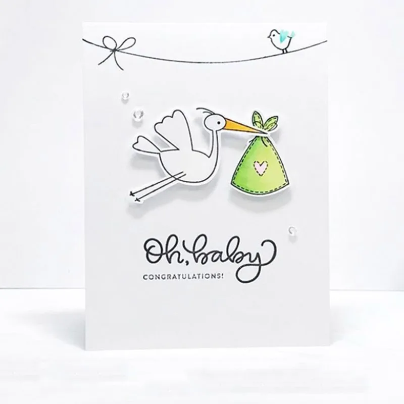 

Bird Clothing String Metal Cutting Dies or Rubber Clear Stamps for Scrapbooking DIY Embossing Folder Paper Maker Template Decor