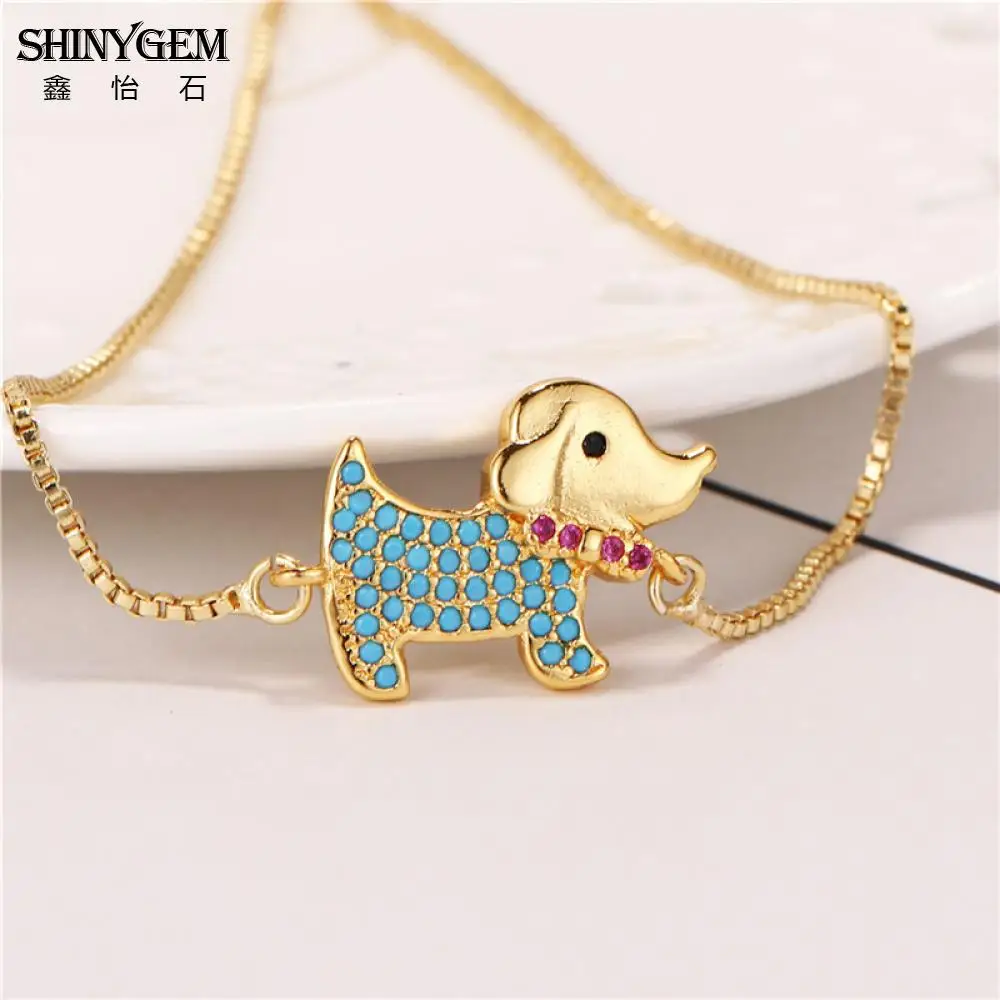 ShinyGem Милые Браслеты Собака для Для женщин микро проложить синий браслеты со