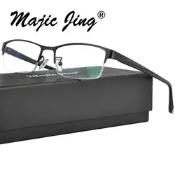 Металлические очки с ultem храмов Мужская половина обод прямоугольник близорукость рецепта очков RX оптические очки MX1004