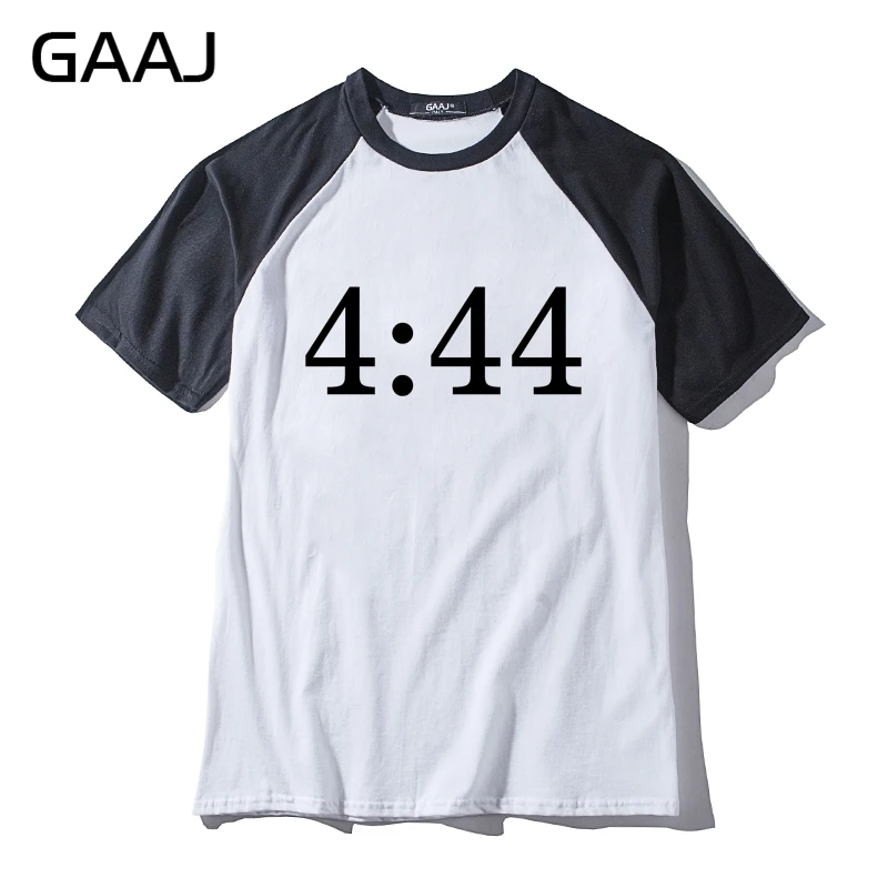 GAAJ print &quot444 4:44&quot Man &amp Women Unisex T-Shirt High Quality Mens 2019 Hip hop rapper T Shirt Men New Printed Three Quarter |