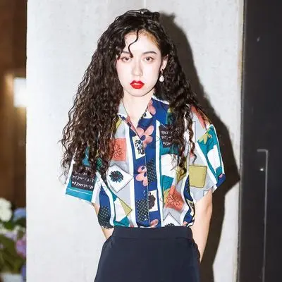 

TANTO new Summer Women fashion flower print short Blouses And girl Shirts street wear Style Sleeve female Shirt Loose Blouse