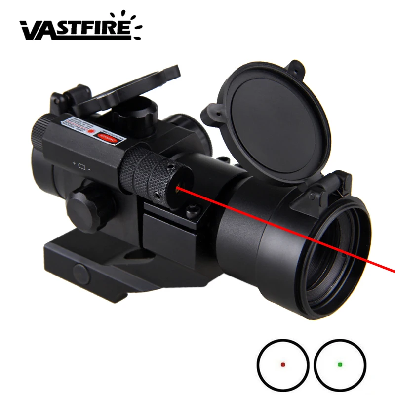 

5.8" Optical Rifle Scope Sighting Telescope Hunting Laser Gun Sight Reflex Real Fiber Optics Red Green Dot Scope Picatinny Rail