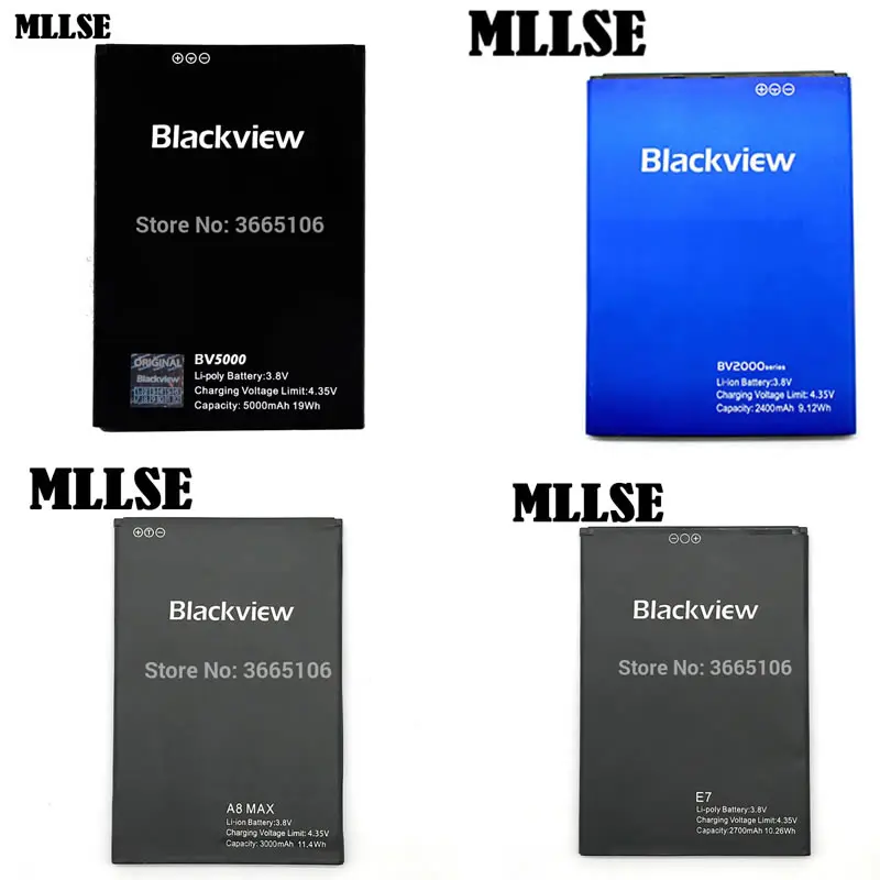

MLLSE BV2000 BV5000 A8 MAX E7 battery for Blackview BV2000series Mobile Phone Batterie Tracking Code