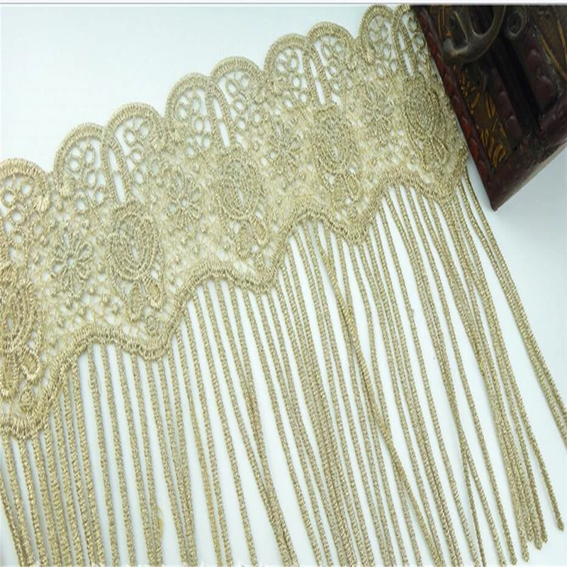 High Quality 18cm Gold Tassel Trimming 15 Yard/lot Exquisite Polyester