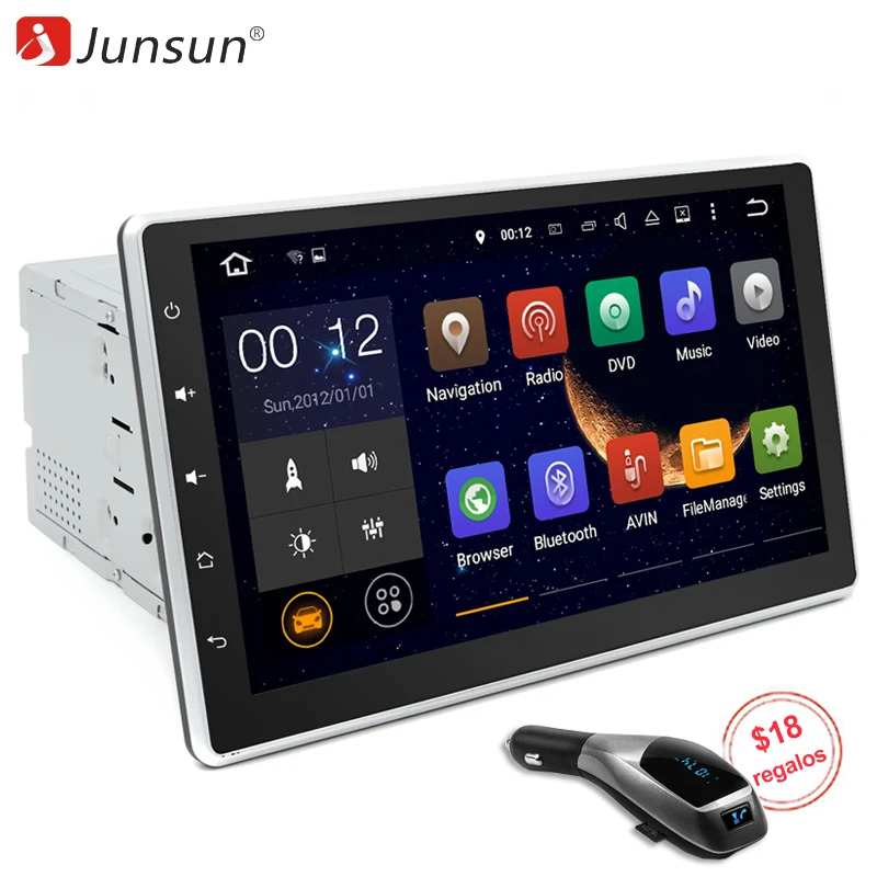 Junsun 2 din 10.1" Android Car DVD Radio Stereo 1024*600 Quad Core GPS