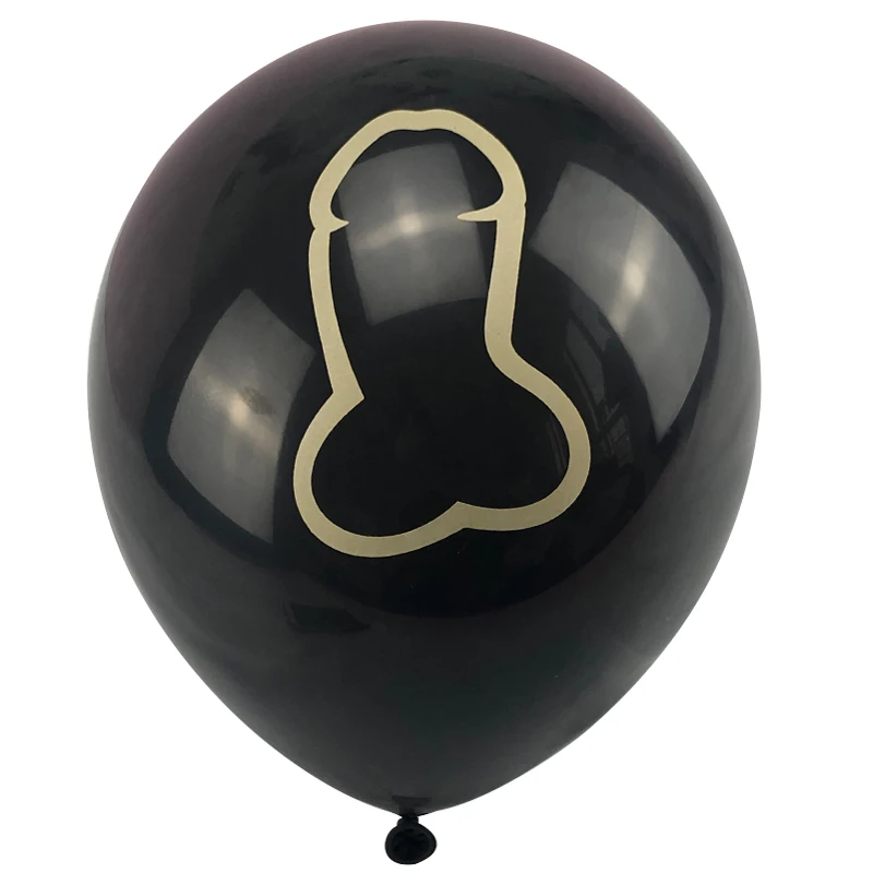 10 шт одинаковые воздушные шары для пениса, черные шары, розовые шары в форме пениса, грубые воздушные шары для девичника, вечерние украшения - Цвет: black penis