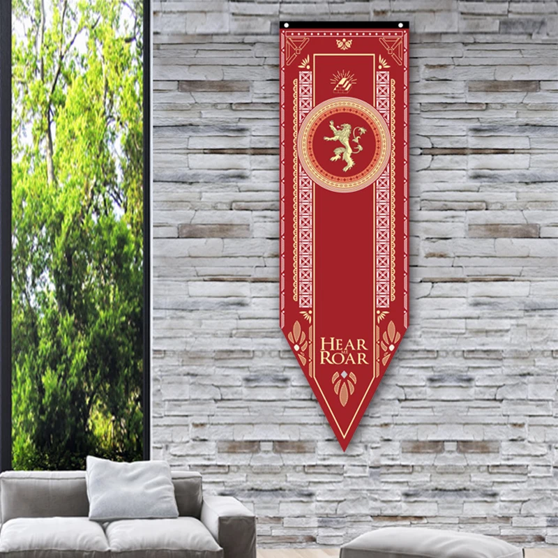 

1PC Game of Thrones Stark Flag Families Flag Home Decor Wolf Dragon Polyester Thrones Banner Flag Games Decorate HB