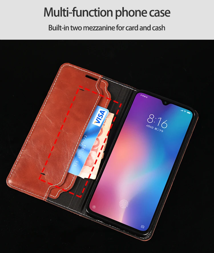Чехол для телефона для Xiaomi mi 9 se 9T 8 5S Plus mi x 2S Max 3 F1 A1 A2 A3 кожаный флип-кошелек с масляным воском для Red mi Note 5 6 7