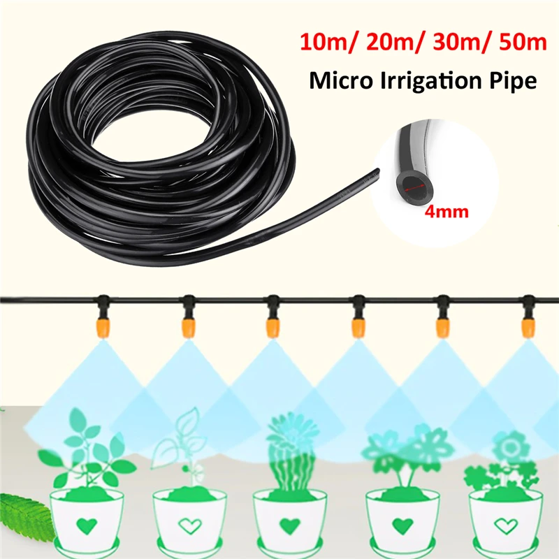 Поливочный шланг 4 мм ПВХ для системы полива в теплицах 10/20/30/50 м|Садовые шланги и