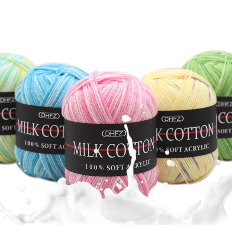 

Hot Wholesale 50g/ball Colorful Section-dyeing Wool Yarn Baby Milk Cotton 100% Soft Acrylic Yarn for Hand Knitting Crochet JK478
