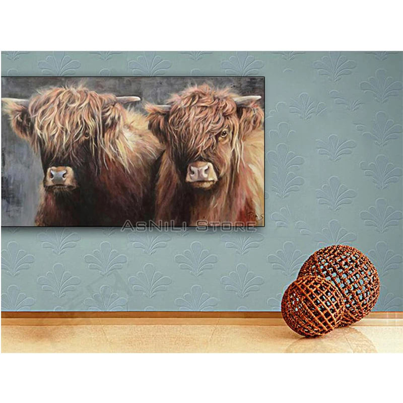 

Full Square/Round Drill diamond painting Dutch highland cattle Diy diamond embroidery picture mosaic art cross stitch wall stick