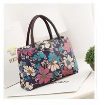 Die neue beiläufige handtasche dual-port lunchpaket wasserdicht nylon handtasche lässig totes mutter der floral taschen