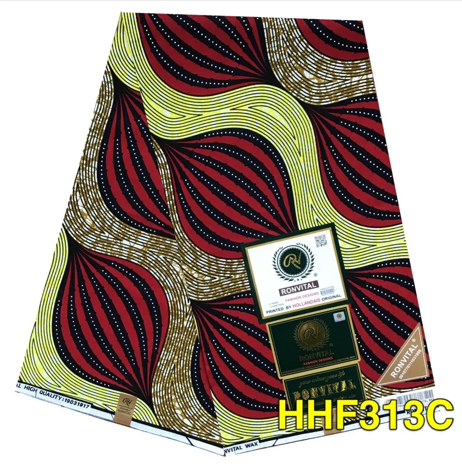 

RONVITAL OFFICIAL STORE HOLLAN WAX HIGH QUALITY FASHION FABRIC 100% COTTON PRINT MATERIAL DIY FABRICS 6YARDS/LOT FREE SHIPPING