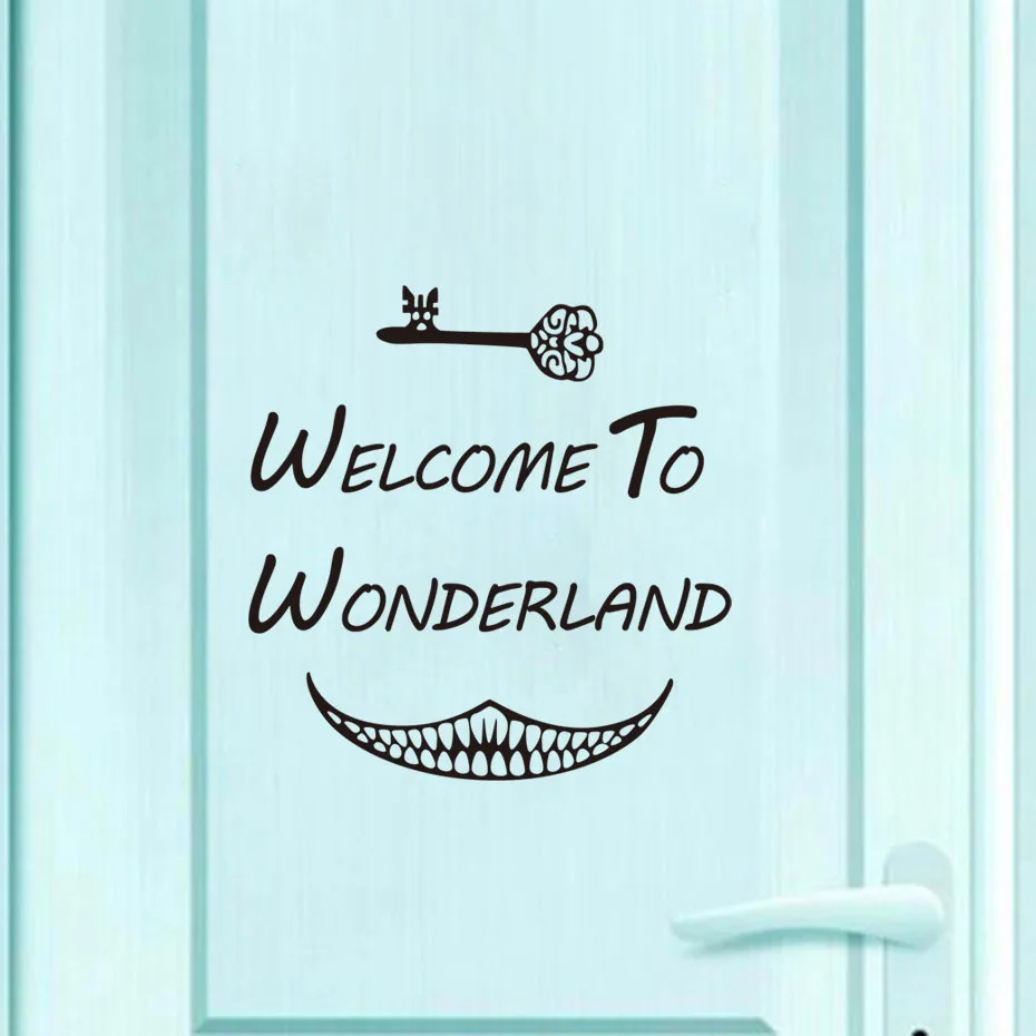 Наклейка на дверь Alice in Wonderland художественный декор Наклейки стены для девочек