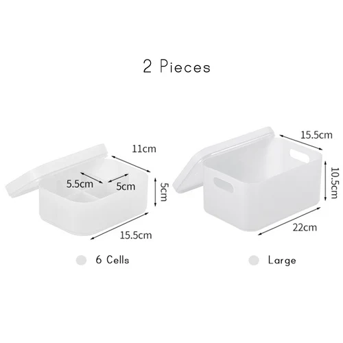 Настольный органайзер для косметики, коробка для хранения косметики, пластиковый контейнер для хранения ювелирных изделий для дома и офиса, органайзер для косметики H1186 - Цвет: 6 cells and Large
