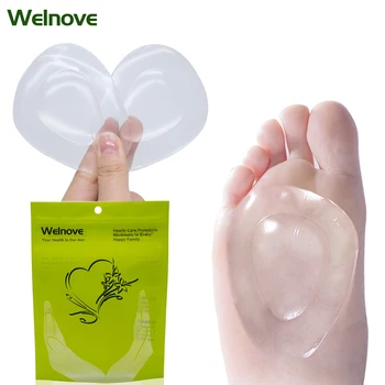 

4 pair of Silicone Foot Pads Shoe Insole Reduces Friction And Pain Of Female Half Pad Anti-skid Massage Foot Care Shoe Pad D1293
