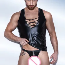 Tenue сексуальные эротические костюмы для мужчин, латексные сексуальные костюмы, танки Fantasias Sexuais Ropa Erotica размера плюс, черные из искусственной кожи XXL