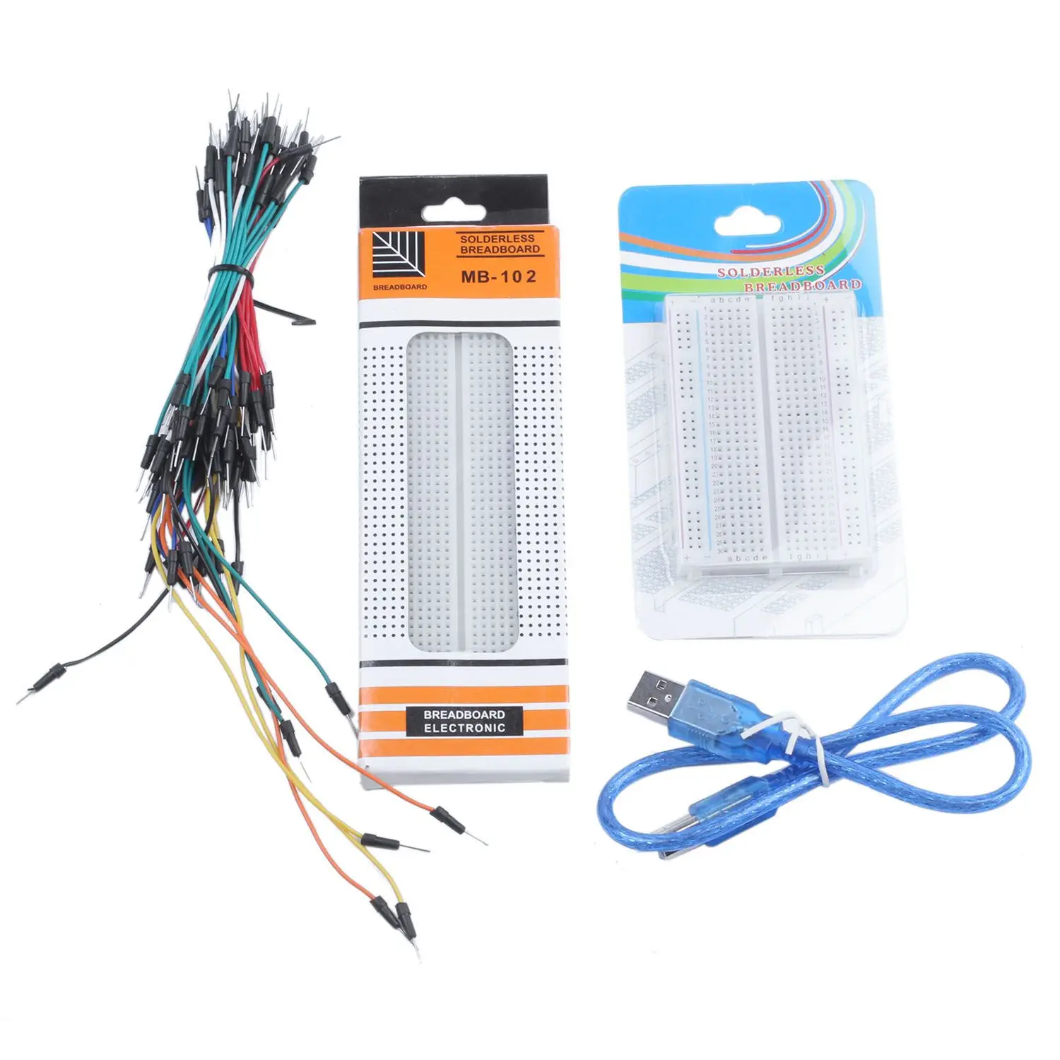 Multicolour 830-Point Solderless макетная плата+ 400-точечная макетная плата+ Перемычка макетной платы+ usb-кабель+ модуль питания для arduino, упаковка - Цвет: Multicolour