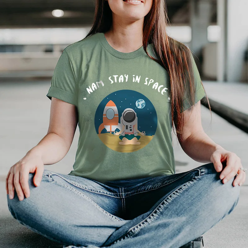 

Fashion Funny Cartoon rocket letter print Women Tshirt Short Sleeve Summer Tops Harajuku Summer 100% Cotton T shirt Women tops