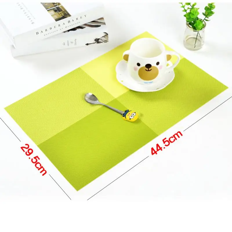 4pcs PVC Kitchen Dinning Bamboo Table Placemats for Table Mat Manteles Individuales Doilies Cup Mats Coaster Pad