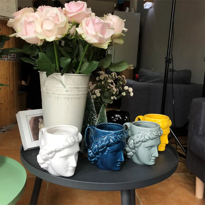 Европейская кофейная кружка, чашка мачо, креативная чашка для воды, греческая голова Аполлона, чашка для молока, 3D скульптура Давида, чашка для офиса, новинка, подарок CL190320