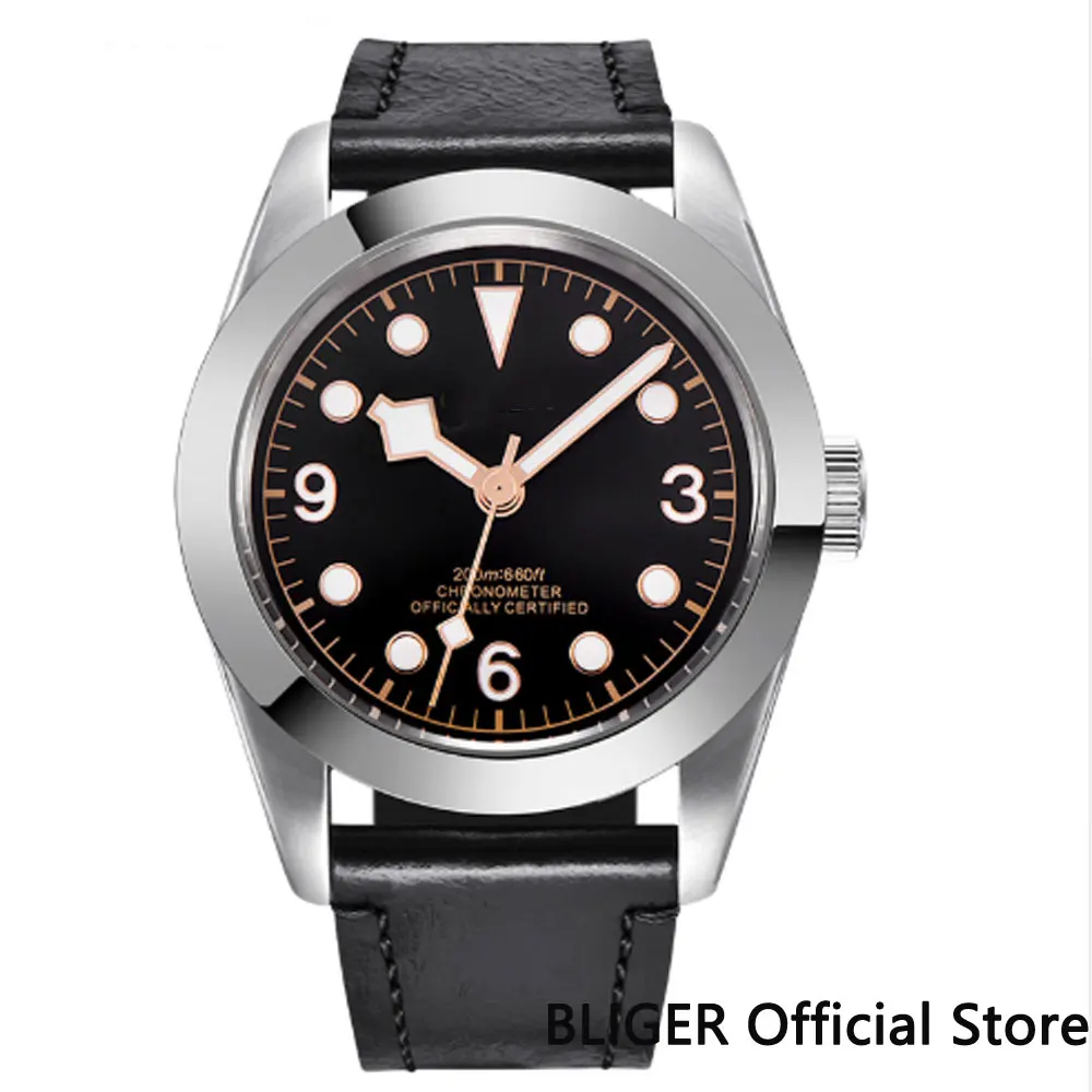 

41MM Black Sterile Dial Luxury Mechanical Wrist Watches Sapphire Crystal Silver Bezel Auto Movement Automatic Men's Watch BC37