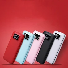 10000 мАч Внешний аккумулятор для Xiaomi samsung iPhone внешний аккумулятор 2 USB lcd портативное зарядное устройство для мобильного телефона