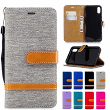 Flap wallet back cover denim mixed color PU leather for Apple iPhone XS Max Smart flip stand for iPhone XR stand protector flip flap