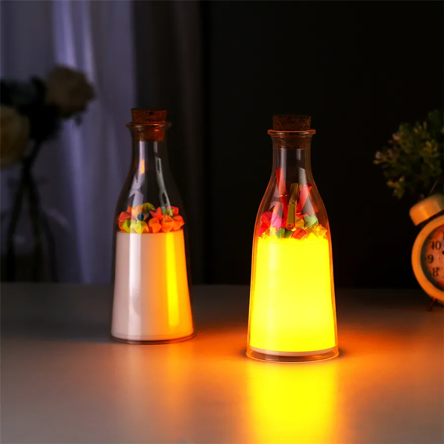 6 красочное сообщение бутылки из-под молока пишущая DIY светодиодный светильник