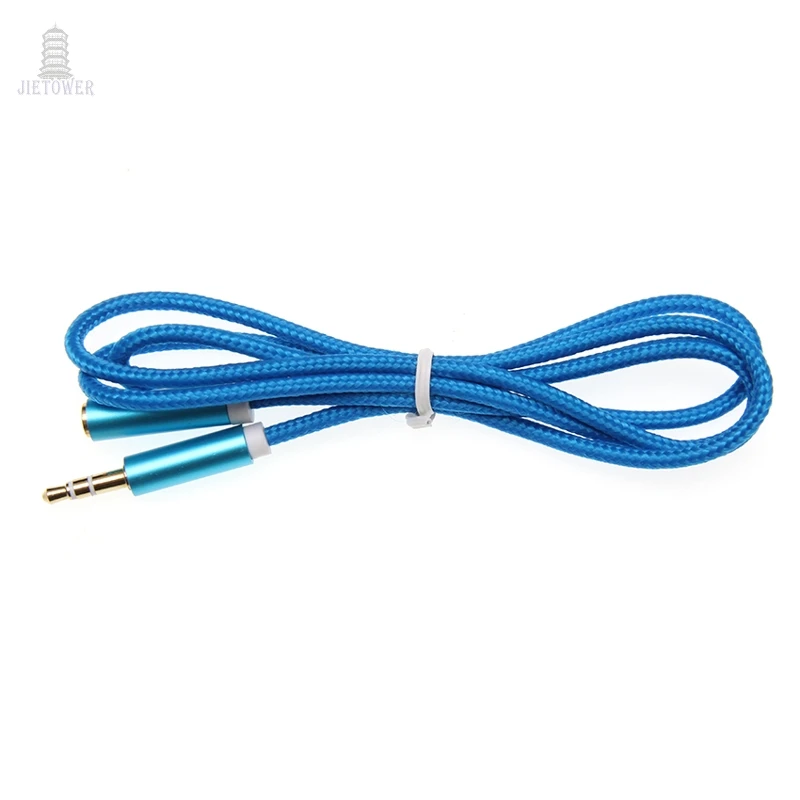 100pcs braid Aux Cable Headphone Extension Cable 3 5mm Jack Male to Female Computer Audio Cable 3 5mm Headphone Extender Cord