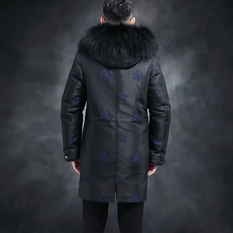 Мужская зимняя парка с воротником из меха енота подкладка верхняя одежда|jacket