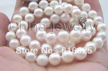 

Perfect 7~8 mm white Japanese akoya pearl necklace-18"